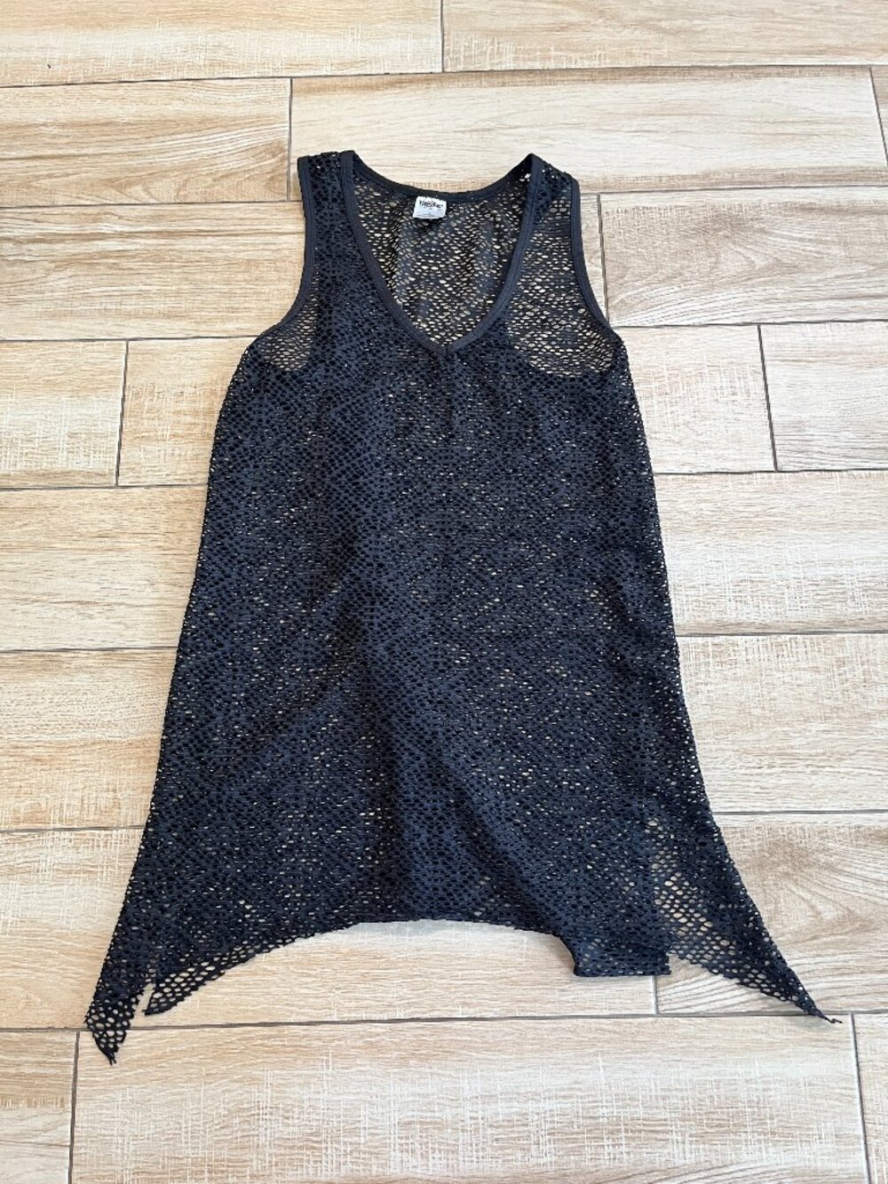 Womens Mossimo Black Fishnet Swim Cover Up Dress - S